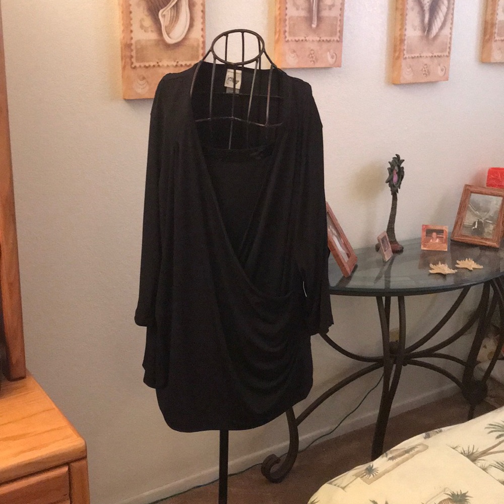 NWT Black rayon shirt with undershirt